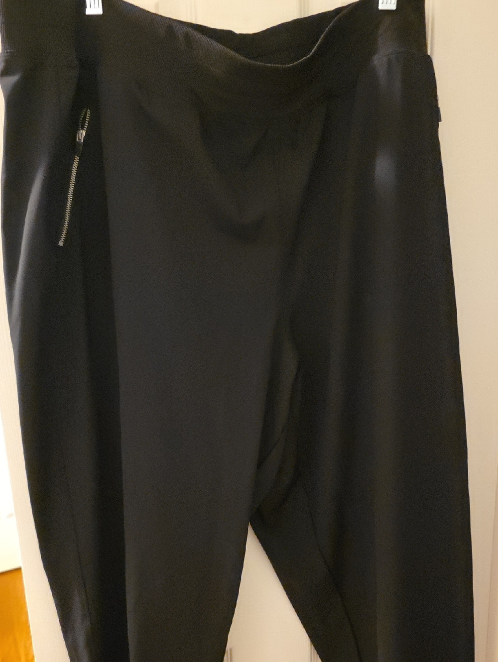 Lane Bryant Black Pull-On Track Joggers with Zip Pocket